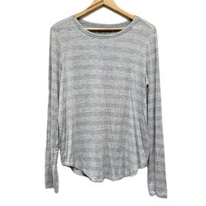 Gray Striped Long Sleeve Tee Shirt